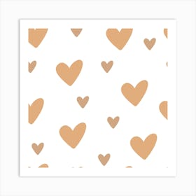 Boho cute heart pattern Art Print