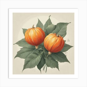 Two Pumpkins Art Print