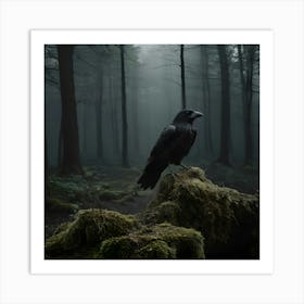 Crow In The Forest Art Print