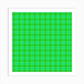 Green Checkered Background Art Print