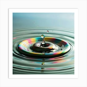 Rainbow Water Drop Art Print