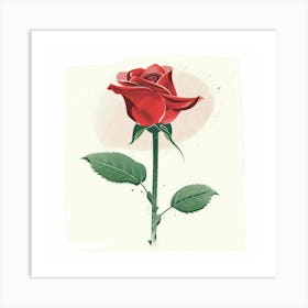 Valentine'S Day Rose Art Print