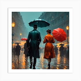 Rainy Night in the City Art Print