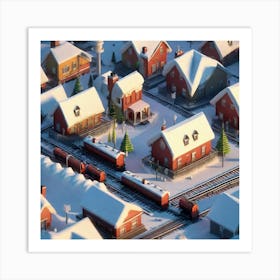 Christmas Village 3 Art Print