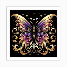 Golden Butterfly 1 Art Print