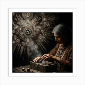 Woman Working With A Box Art Print