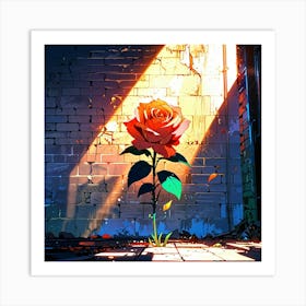 Anime Rose Art Print