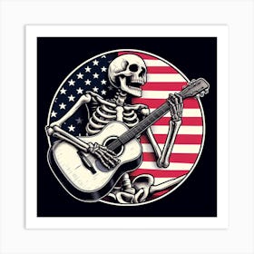 Skeleton Playing Guitar 2 Art Print