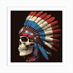 Skull With Feathers Art Print