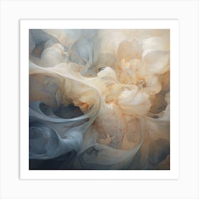 Aqua Ambiance: Gentle Grey Echoes Art Print