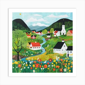 Kids Travel Illustration Norway 4 Art Print