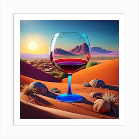 Wine Glass In The Desert 6 Art Print