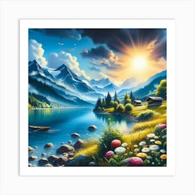 Alpine Landscape Art Print