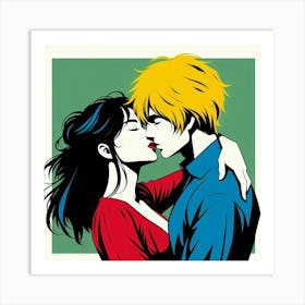 Kissing 2 Art Print