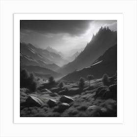 Landscape Of Mountains Art Print