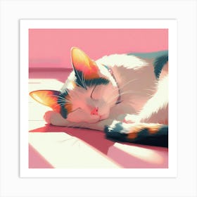 Cute Cat Painting Art Print