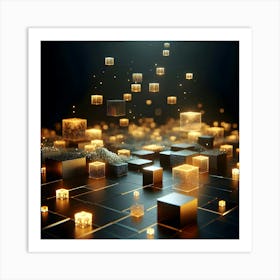 Abstract Cubes Art Print