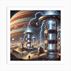 A Sci Fi Depiction Of Advanced Storm Energy Harves Art Print