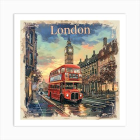 London PostCard Artwork Art Print