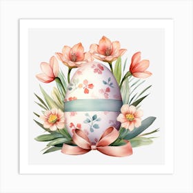 Easter Egg With Flowers 2 Art Print