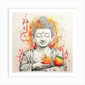 Buddha On Fire 1 Art Print