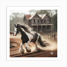 Beautiful Piebald Trotting Copy Art Print