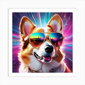 Dog In Sunglasses Art Print