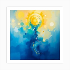 Balloon floating in the Stratosphere AI Art Print