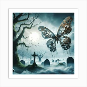 Butterfly In The Graveyard 1 Art Print