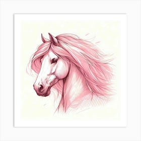 Pink Horse 4 Art Print