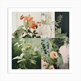 Collage Texture Photography Pictures Fonts Pastel Botanical Plants Layered Mixed Media Vi (13) Art Print