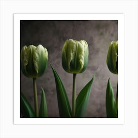 Default Create Unique Design Of Green Tulips Canvas Print 2 Art Print