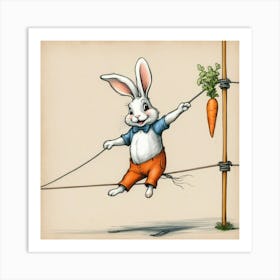 Rabbit On A Wire Art Print