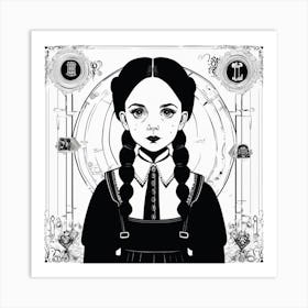 wednesday Addams portrait 2 Affiche