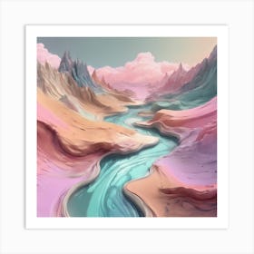 River In The Mountains 1 Art Print