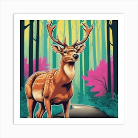 Deer In The Forest 6 Art Print