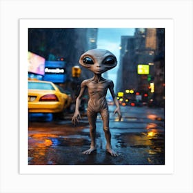 Alien In New York City Art Print