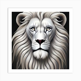 Pretty White Lion Art Print