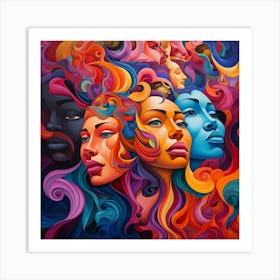 'Colorful Women' Art Print