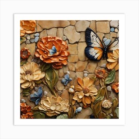 Mosaic Flower Wall Art Art Print