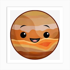 Jupiter Cute Happy Planet Solar System Galaxy Art Print