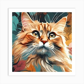 Orange Cat Painting Art Print