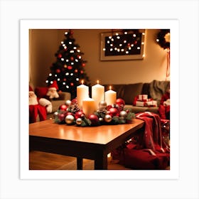 Christmas In The Living Room 1 Art Print