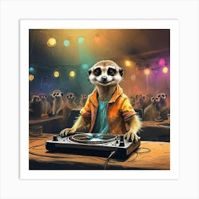 Meerkat Dj 6 Art Print