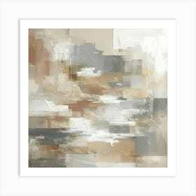 Abstract Art, Neutral Painting Beige, Grey 6 (1) Art Print