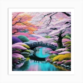 Sakura Bridge 3 Art Print