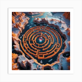 Labyrinth on ice Art Print