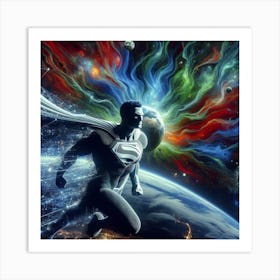 Superman In Space 6 Art Print