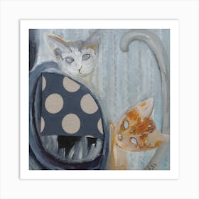 Two Cats, Living Room Decor Art Print