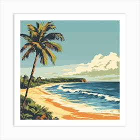 Beach And Palm Trees 1 Art Print